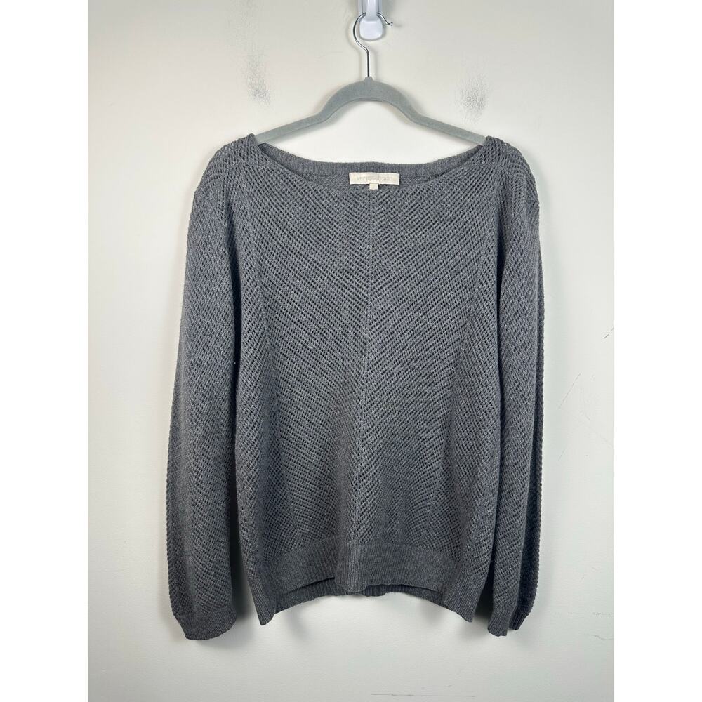 Vanessa Bruno Size Open Knit Wool Cashmere Blend Sweater Grey Open Knit Large